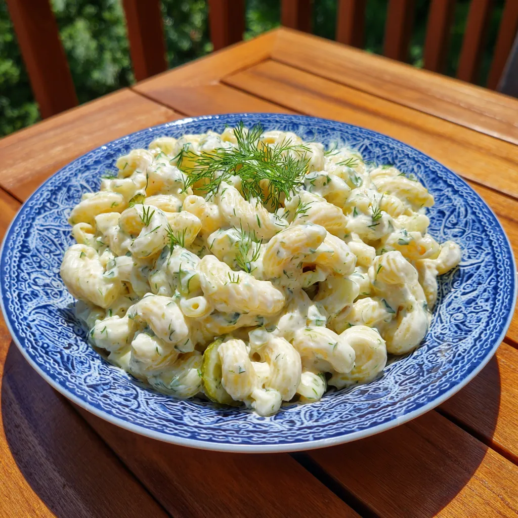 Creamy Dill Pickle Macaroni Salad