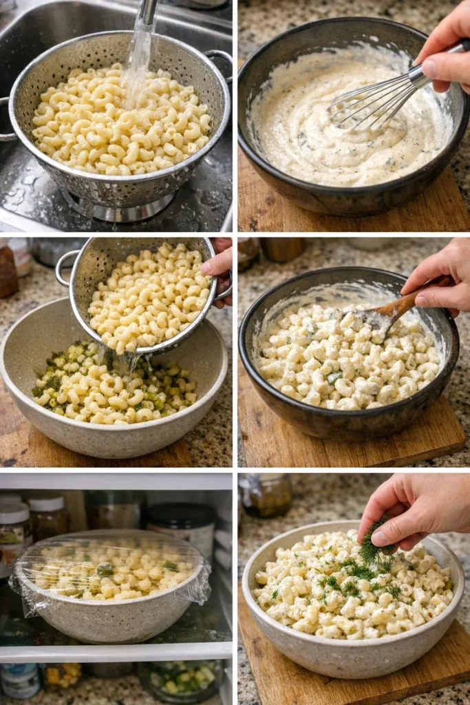 Creamy Dill Pickle Macaroni Salad