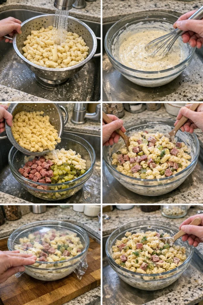 Dill Pickle Smoked Beef Pasta Salad