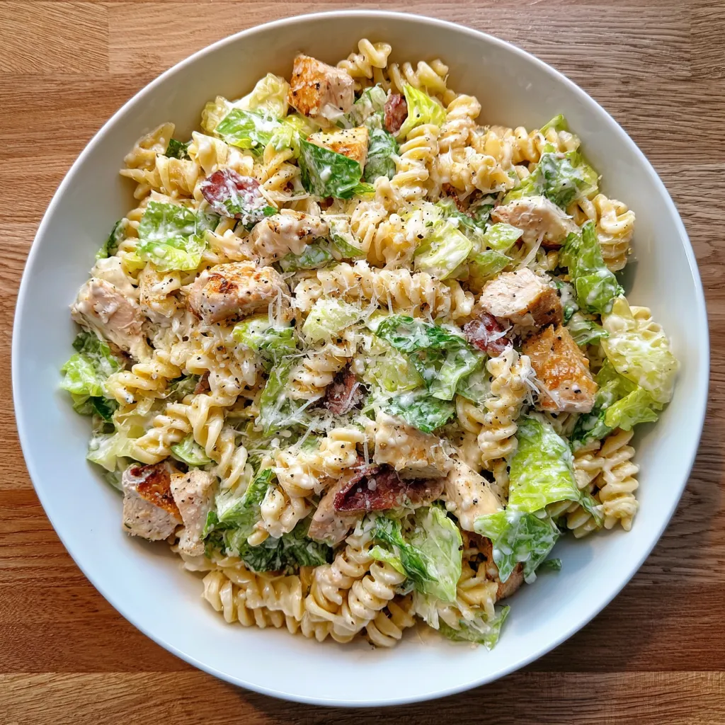 Easy Chicken Caesar Pasta Salad