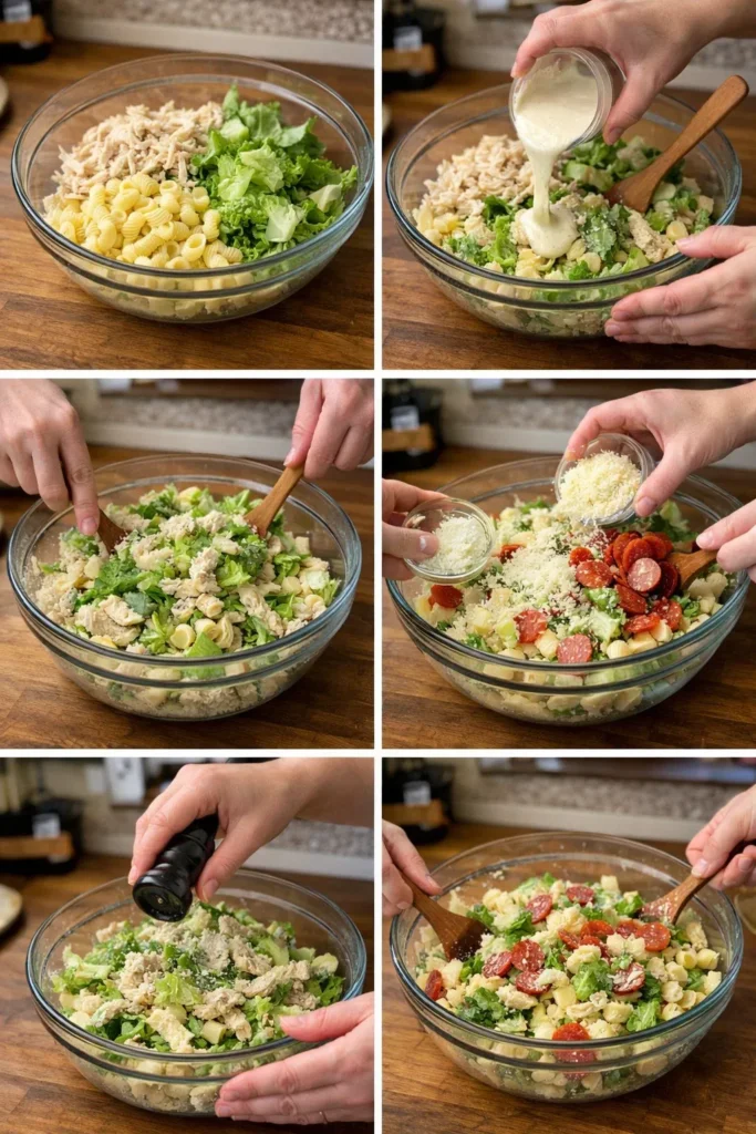 Easy Chicken Caesar Pasta Salad