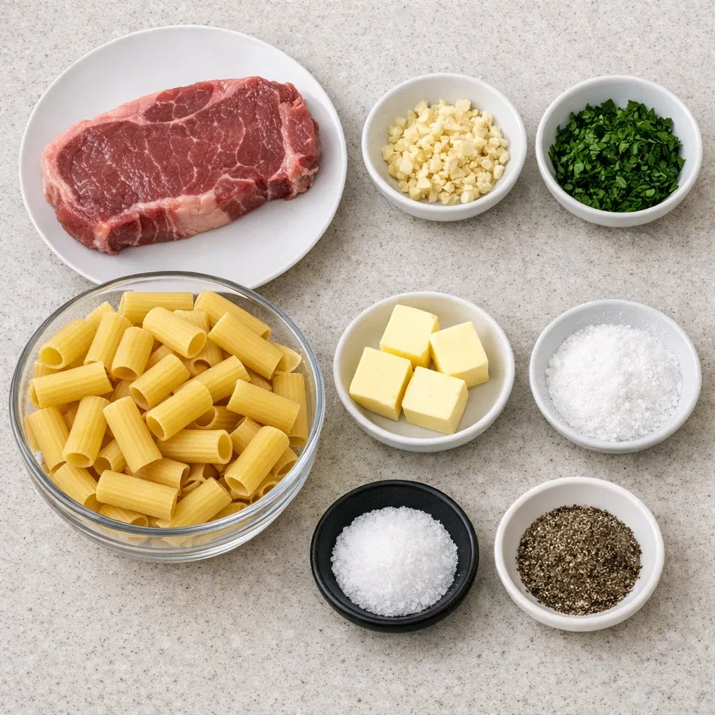 Garlic Butter Steak Rigatoni