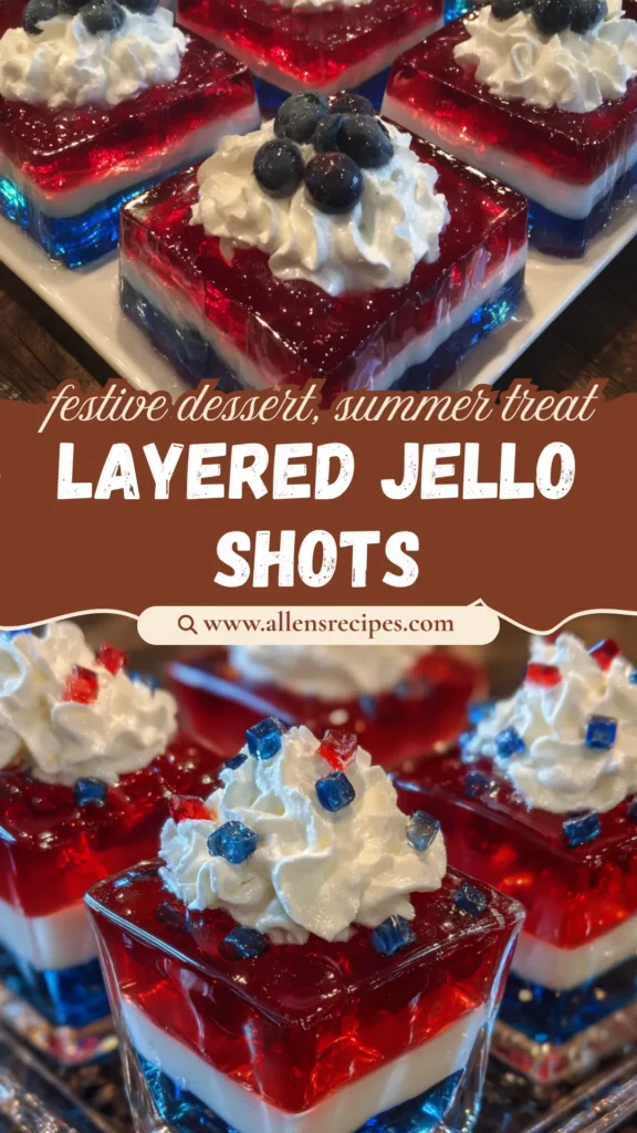 Layered Red White & Blue Jello Shots
