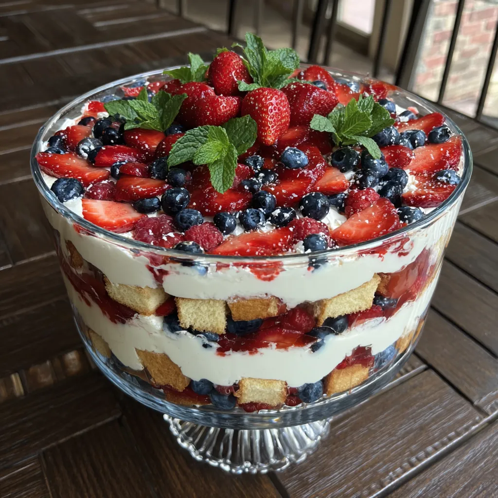 Patriotic Berry Trifle