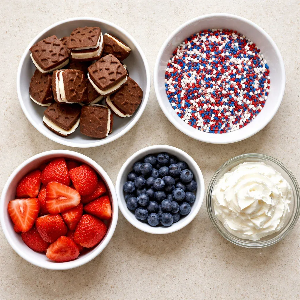 Patriotic Mini Ice Cream Sandwiches