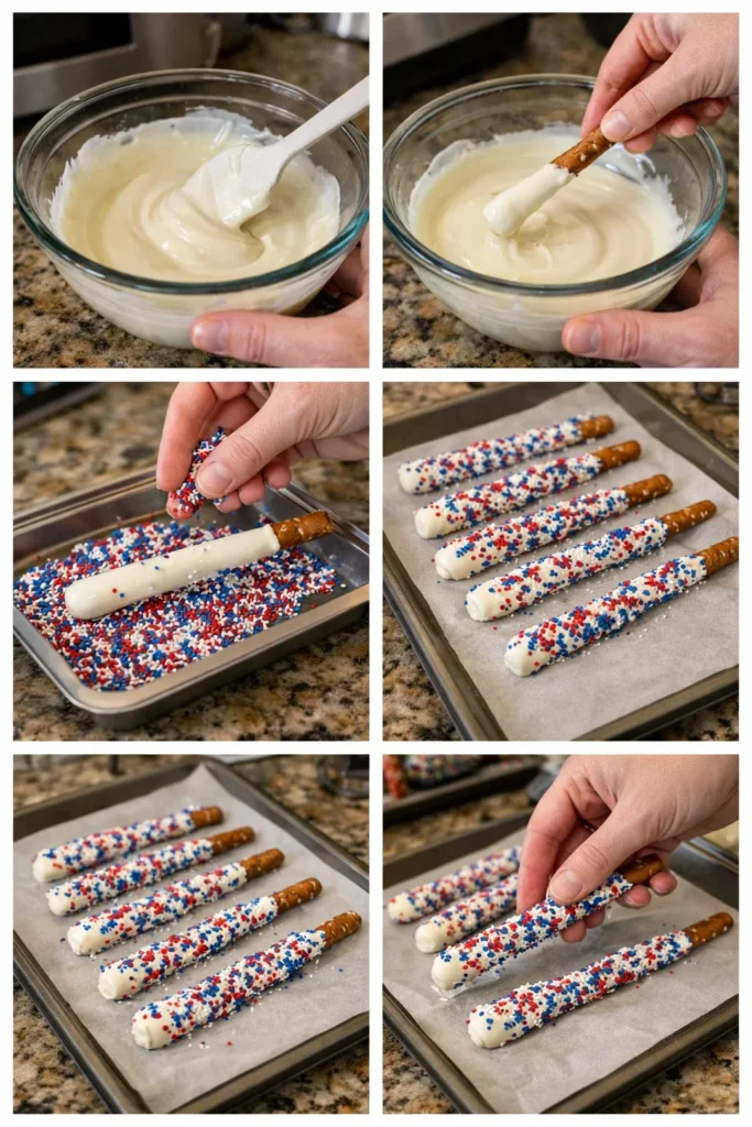 Patriotic Pretzel Rods