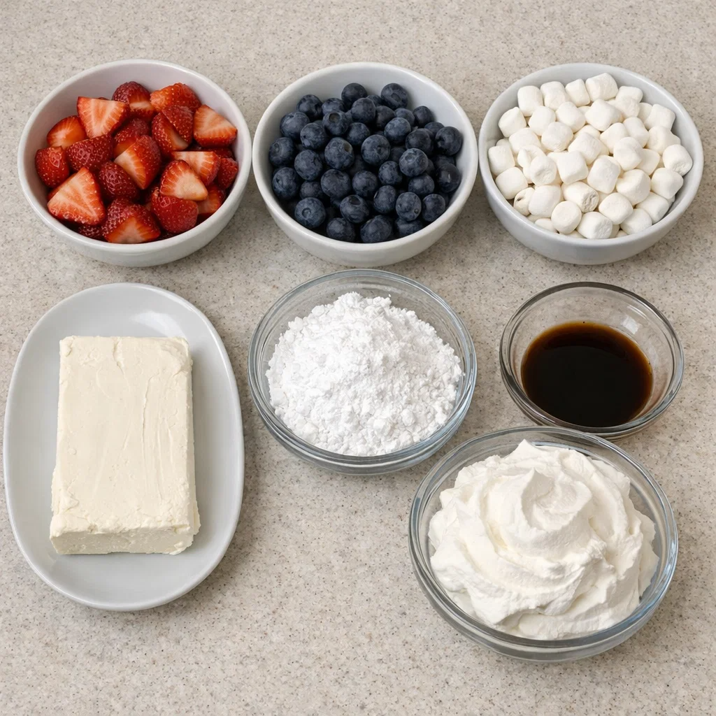 Red White and Blue Cheesecake Salad