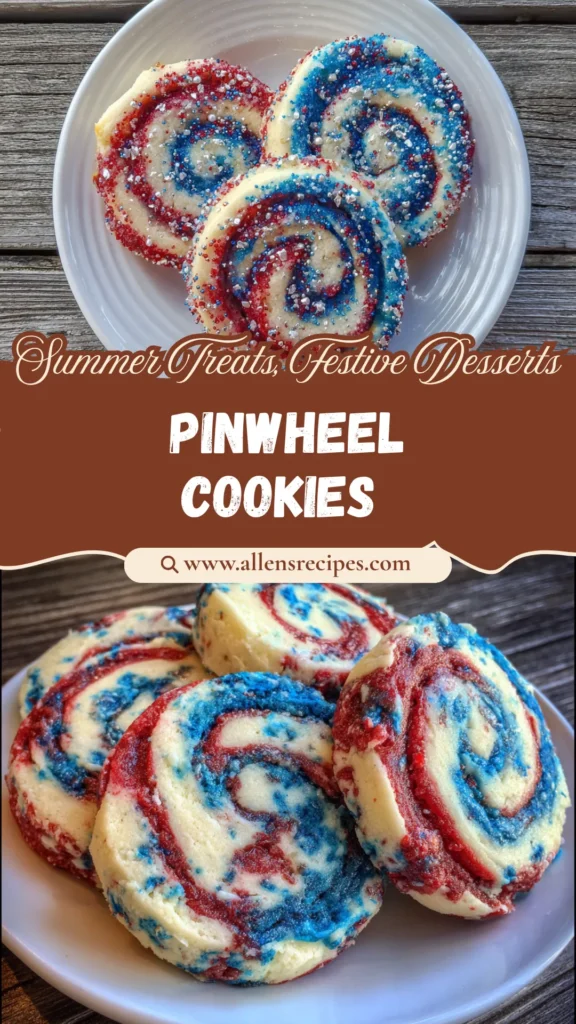 Red, White and Blue Pinwheel Icebox Cookies
