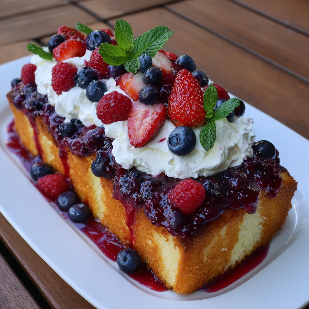 Summer Berry Poke Cake