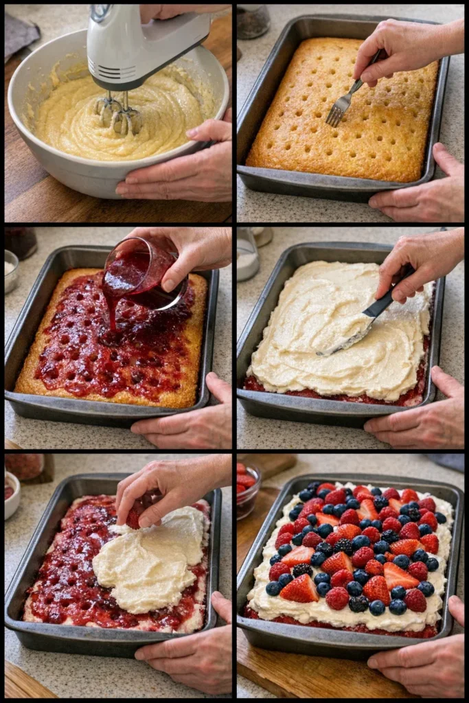 Summer Berry Poke Cake